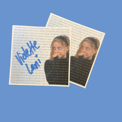 Autographed "My Mistake" lyric Stickers